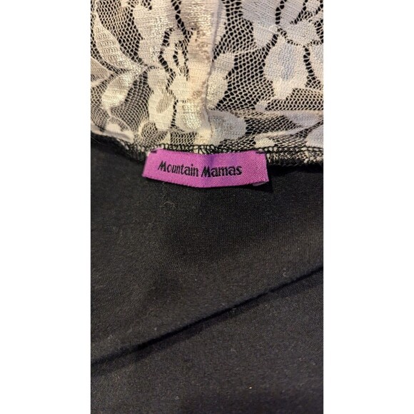 Mountain Mamas Black zip front lace hood sweatshirt SZ M‎ Feminine Whimsigoth - Picture 6 of 7